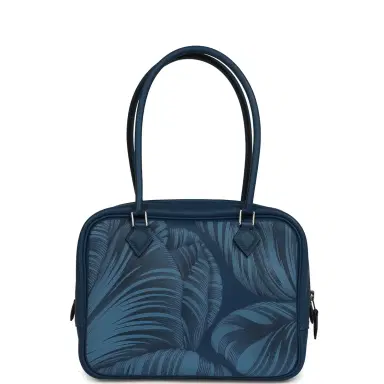 HERMÈS Hermes "Tulipomanie" Mini Plume 21 Bag Deep Bleu Swift Palladium Hardware | Thumbnail 4