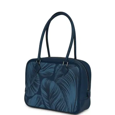 HERMÈS Hermes "Tulipomanie" Mini Plume 21 Bag Deep Bleu Swift Palladium Hardware | Thumbnail 5