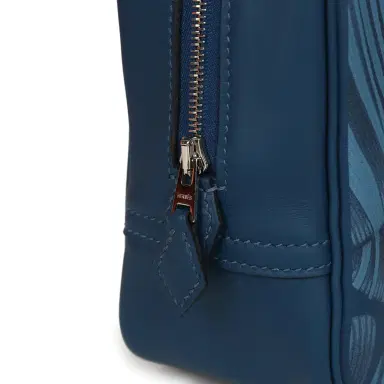 HERMÈS Hermes "Tulipomanie" Mini Plume 21 Bag Deep Bleu Swift Palladium Hardware | Thumbnail 7