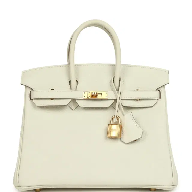 HERMÈS Hermes Birkin 25 Mushroom Togo Gold Hardware