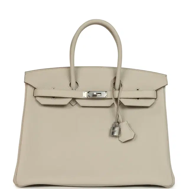 HERMÈS Hermes Birkin 35 Beton Togo Palladium Hardware