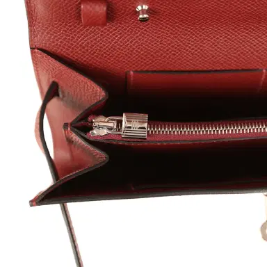 HERMÈS Hermes Kelly Wallet To Go Rouge H Epsom Palladium Hardware | Thumbnail 9 HERMÈS Hermes Kelly Wallet To Go Rouge H Epsom Palladium Hardware | Thumbnail 9