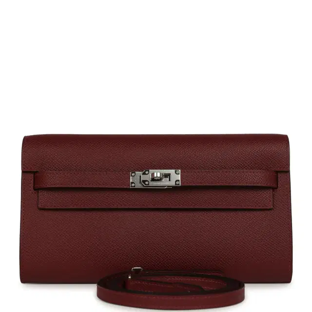 HERMÈS Hermes Kelly Wallet To Go Rouge H Epsom Palladium Hardware