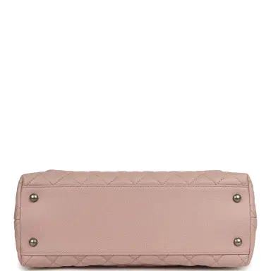 Chanel Pre-owned Chanel Medium Coco Handle Flap Bag Blush Caviar Aged Ruthenium Hardware | Thumbnail 6 Chanel Pre-owned Chanel Medium Coco Handle Flap Bag Blush Caviar Aged Ruthenium Hardware | Thumbnail 6