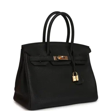 HERMÈS Pre-owned Hermes Birkin 30 Black Togo Rose Gold Hardware | Thumbnail 2