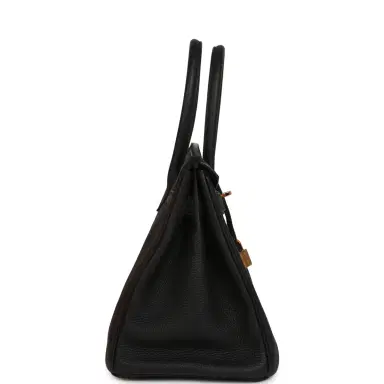 HERMÈS Pre-owned Hermes Birkin 30 Black Togo Rose Gold Hardware | Thumbnail 3