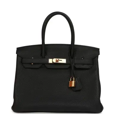HERMÈS Pre-owned Hermes Birkin 30 Black Togo Rose Gold Hardware | Thumbnail 1