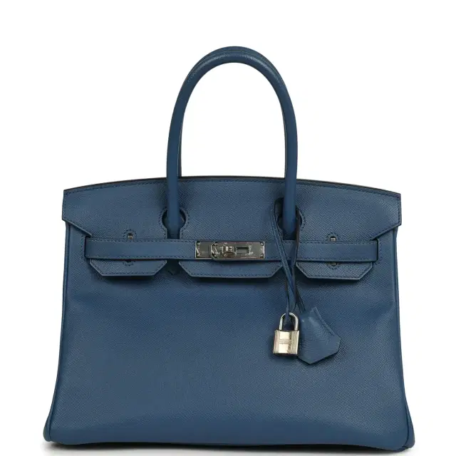 HERMÈS Pre-owned Hermes Birkin 30 Bleu Brighton Epsom Palladium Hardware