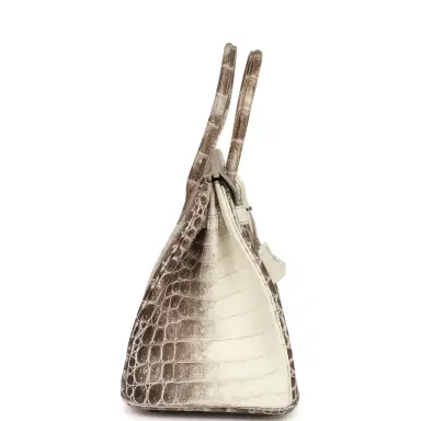 HERMÈS Pre-owned Hermes Birkin 30 Himalaya Niloticus Crocodile Palladium Hardware | Thumbnail 3