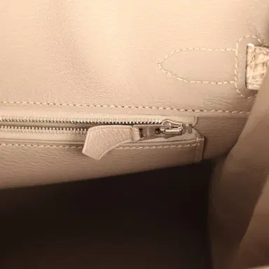 HERMÈS Pre-owned Hermes Birkin 30 Himalaya Niloticus Crocodile Palladium Hardware | Thumbnail 9
