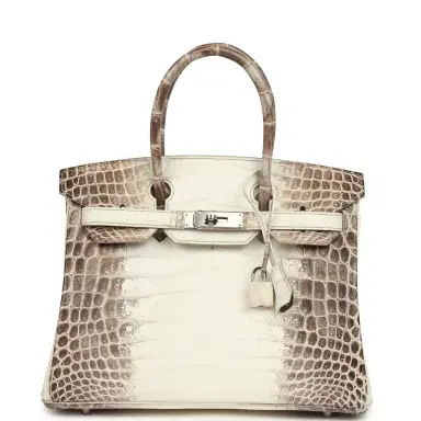 HERMÈS Pre-owned Hermes Birkin 30 Himalaya Niloticus Crocodile Palladium Hardware | Thumbnail 1