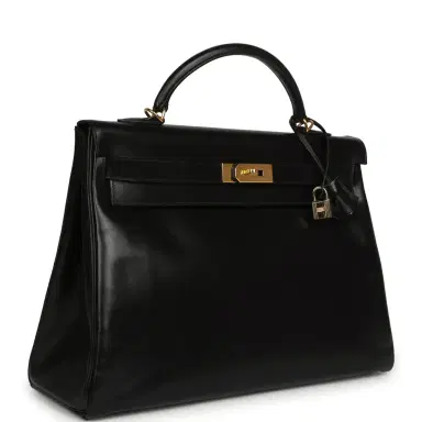 HERMÈS Vintage Hermes Kelly Retourne 40 Black Box Gold Hardware | Thumbnail 2 HERMÈS Vintage Hermes Kelly Retourne 40 Black Box Gold Hardware | Thumbnail 2