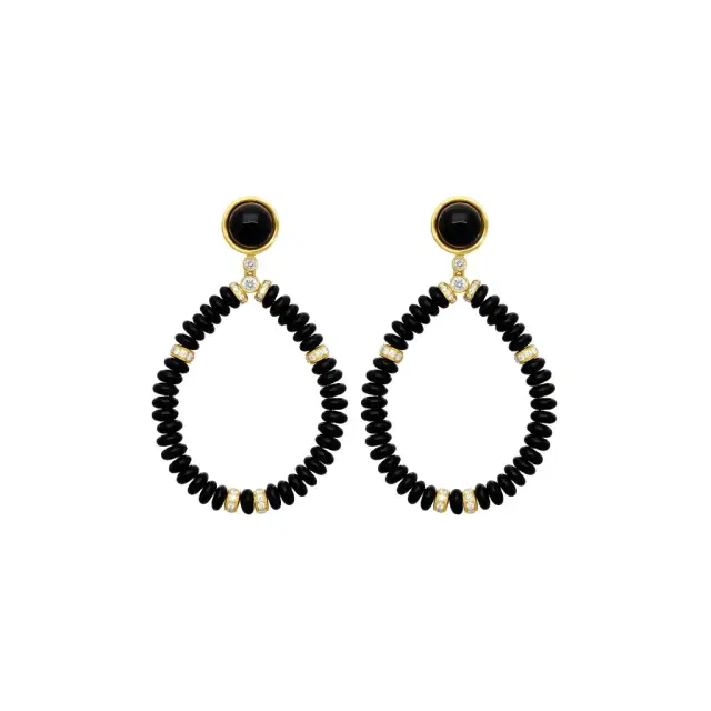 GOSHWARA Goshwara G-One 18K Yellow Gold Black Onyx & Diamond Drop Earrings by The Solist