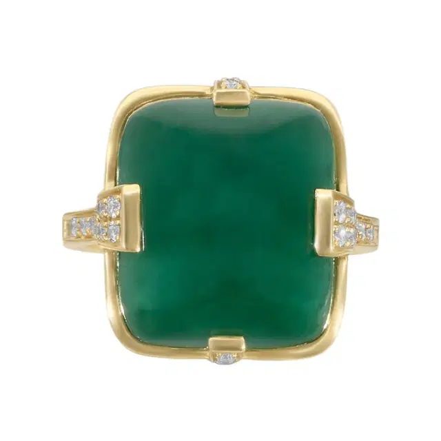 GOSHWARA Goshwara G-One 18K Yellow Gold Emerald & Diamond Ring Sz. 7.5 by The Solist
