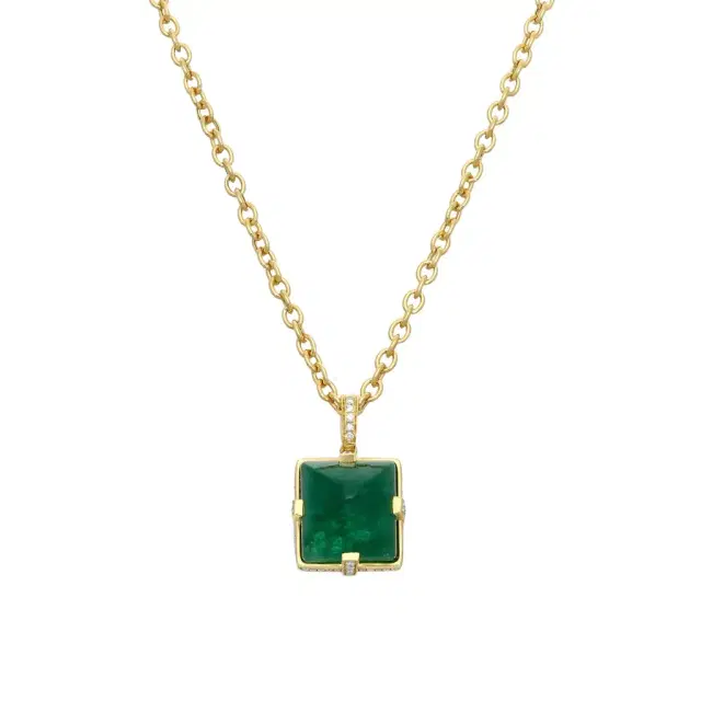 GOSHWARA Goshwara G-One 18K Yellow Gold Emerald Pendant Necklace by The Solist