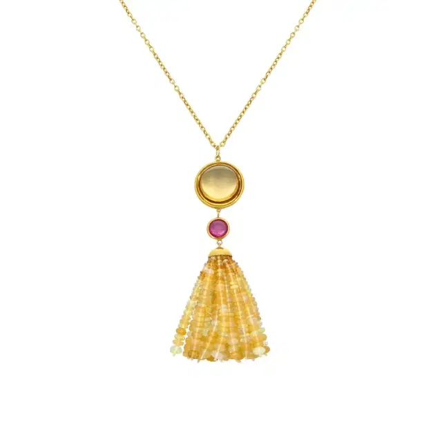 GOSHWARA Goshwara Mischief 18K Yellow Gold Multi-Gemstone Pendant Necklace by The Solist