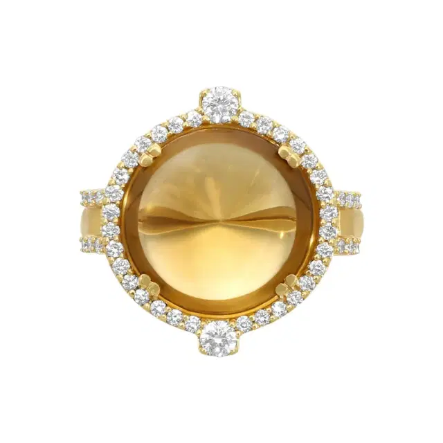 GOSHWARA Goshwara Rock N Roll 18K Yellow Gold Citrine & Diamond Ring Sz. 6.5 by The Solist