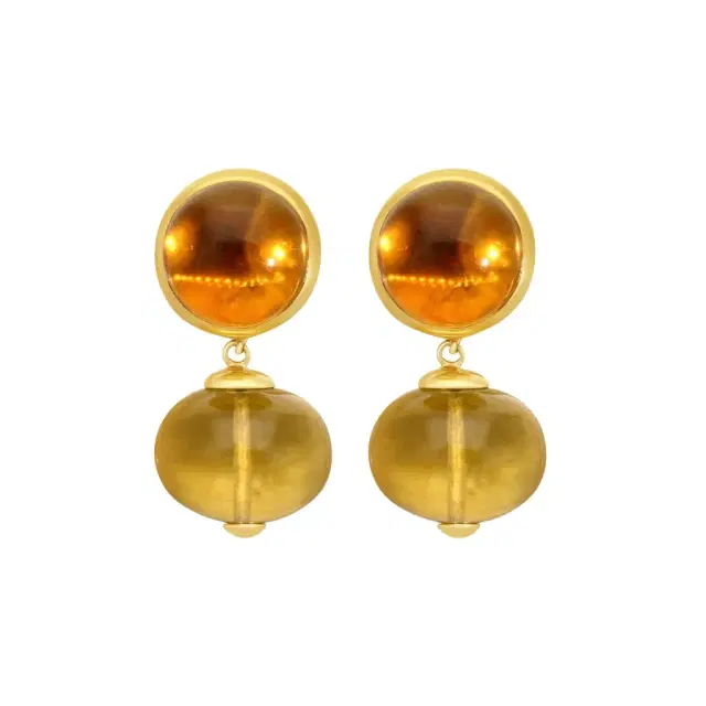 GOSHWARA Goshwara Rock N Roll 18K Yellow Gold Citrine Drop Earrings by The Solist
