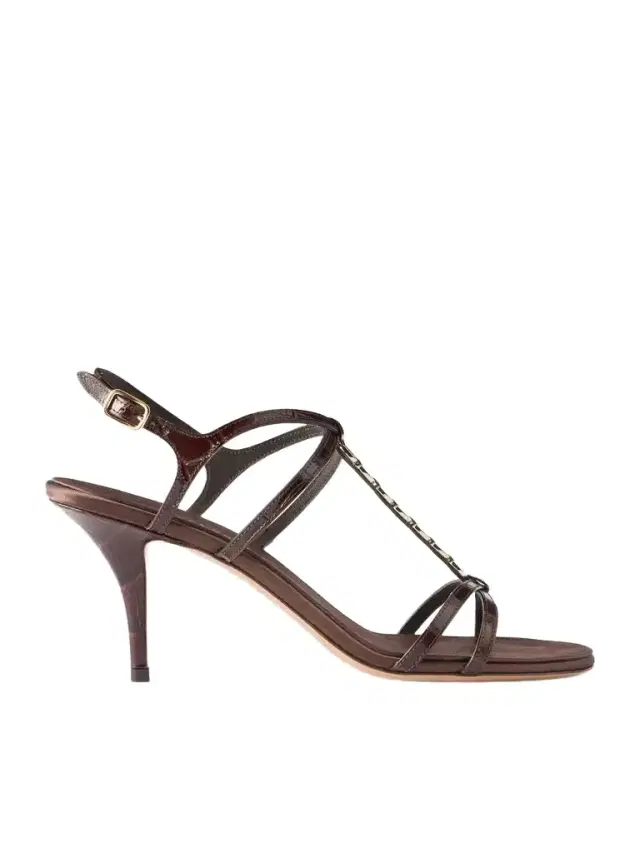 Ferragamo Tiane 70 Embellished Croc-effect Leather Sandals