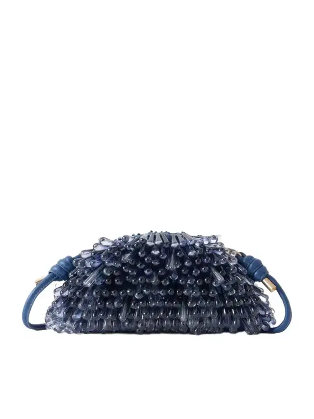 Cult Gaia Jaala Nano Beaded Leather Clutch