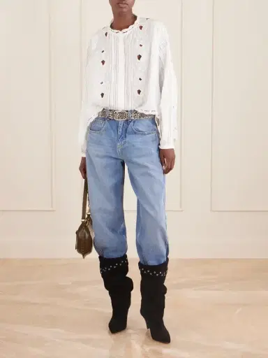 Isabel Marant Rubra Embroidered Ramie Blouse | Thumbnail 2