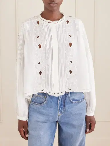 Isabel Marant Rubra Embroidered Ramie Blouse | Thumbnail 3