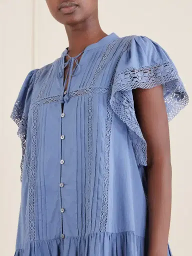 Sea Pippa Tiered Lace-trimmed Cotton Mini Dress | Thumbnail 4 Sea Pippa Tiered Lace-trimmed Cotton Mini Dress | Thumbnail 4