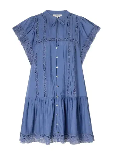 Sea Pippa Tiered Lace-trimmed Cotton Mini Dress | Thumbnail 1 Sea Pippa Tiered Lace-trimmed Cotton Mini Dress | Thumbnail 1