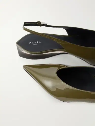 Alaïa 30 Patent-leather Wedge Slingback Pumps | Thumbnail 5