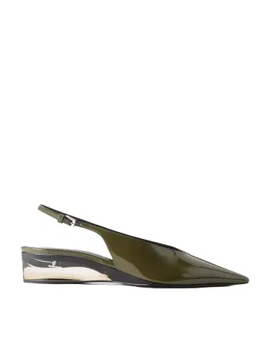 Alaïa 30 Patent-leather Wedge Slingback Pumps | Thumbnail 1