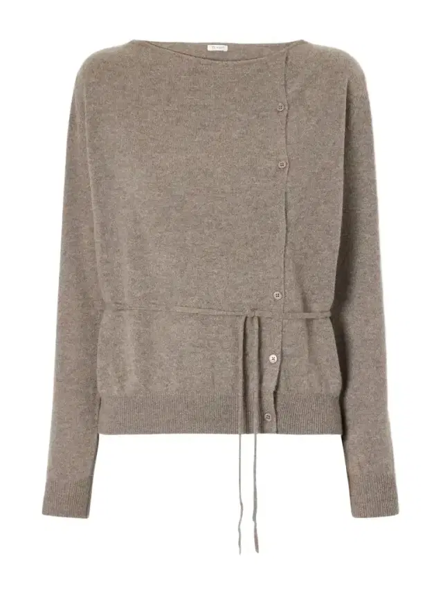 St. Agni Asymmetrical Belted Cashmere Cardigan