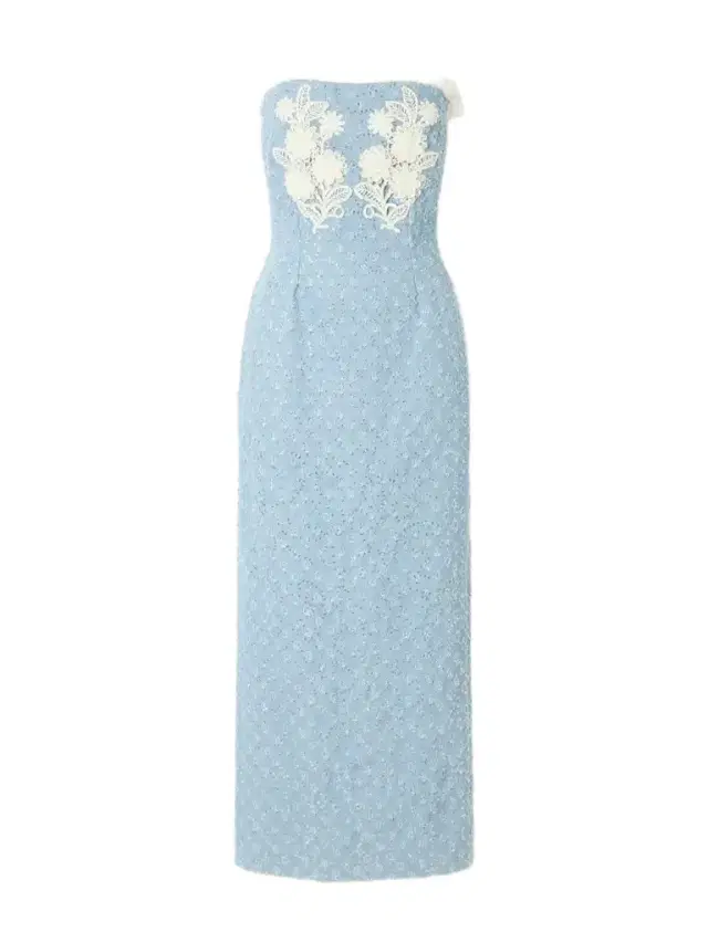 Rodarte Appliquéd Sequin-embellished Lace-trimmed Denim Midi Dress