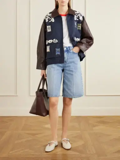 Sea Georgie Embroidered Cotton-canvas And Leather Jacket | Thumbnail 2