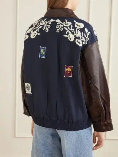 Sea Georgie Embroidered Cotton-canvas And Leather Jacket | Thumbnail 4