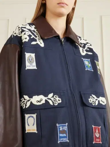 Sea Georgie Embroidered Cotton-canvas And Leather Jacket | Thumbnail 5
