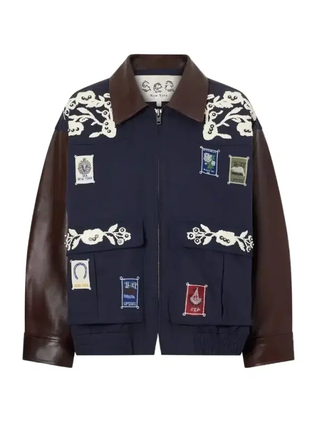 Sea Georgie Embroidered Cotton-canvas And Leather Jacket