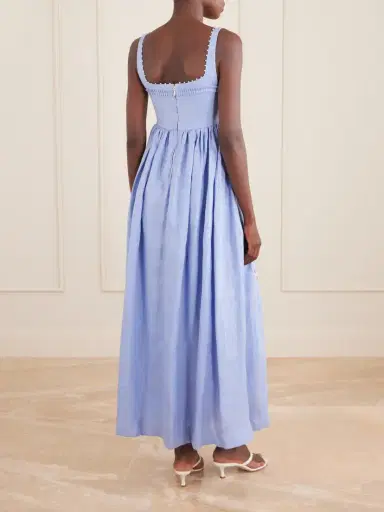 Agua by Agua Bendita Barbara Navegante Embellished Appliquéd Linen Maxi Dress | Thumbnail 3