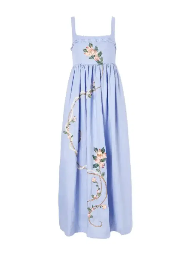 Barbara Navegante Embellished Appliquéd Linen Maxi Dress