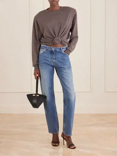 Magda Butrym Knotted Cropped Wool Sweater | Thumbnail 2