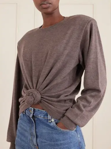 Magda Butrym Knotted Cropped Wool Sweater | Thumbnail 4