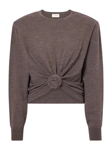 Magda Butrym Knotted Cropped Wool Sweater | Thumbnail 1