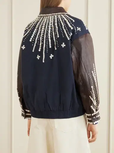 Sea Georgie Button-embellished Cotton-canvas And Leather Jacket | Thumbnail 4