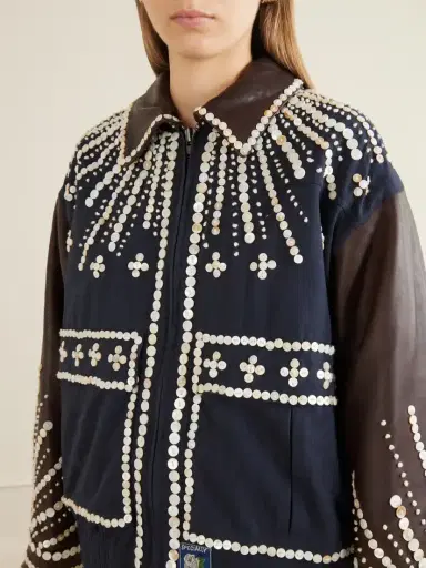 Sea Georgie Button-embellished Cotton-canvas And Leather Jacket | Thumbnail 5