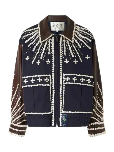 Sea Georgie Button-embellished Cotton-canvas And Leather Jacket | Thumbnail 1