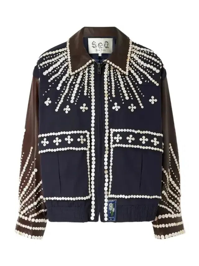 Sea Georgie Button-embellished Cotton-canvas And Leather Jacket