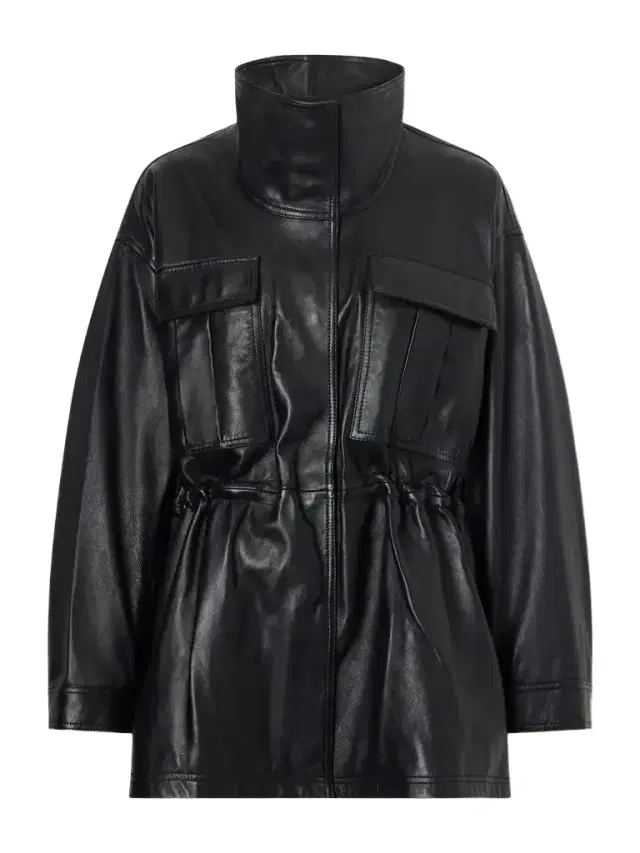 RÓHE Sculptural Gathered Leather Jacket