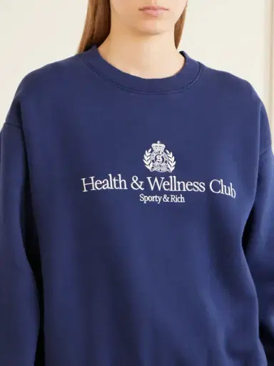 Sporty & Rich Logo-embroidered Cotton-jersey Sweatshirt | Thumbnail 5
