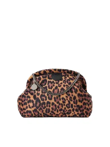 Stella McCartney Falabella Leopard-print Velvet Clutch | Thumbnail 1 Stella McCartney Falabella Leopard-print Velvet Clutch | Thumbnail 1