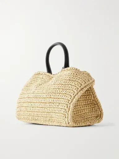 Ferragamo Hug Leather-trimmed Raffia Mini Shoulder Bag | Thumbnail 4
