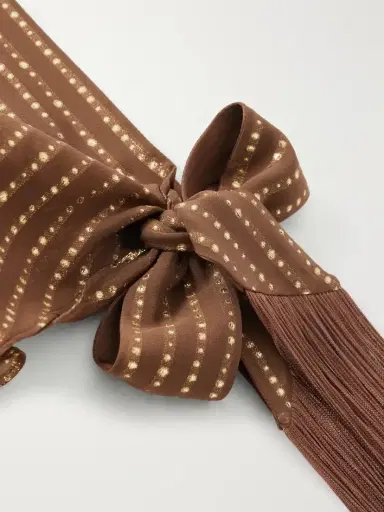 Taller Marmo Casablanca Fringed Lurex Fil Coupé Silk-blend Chiffon Scarf | Thumbnail 3